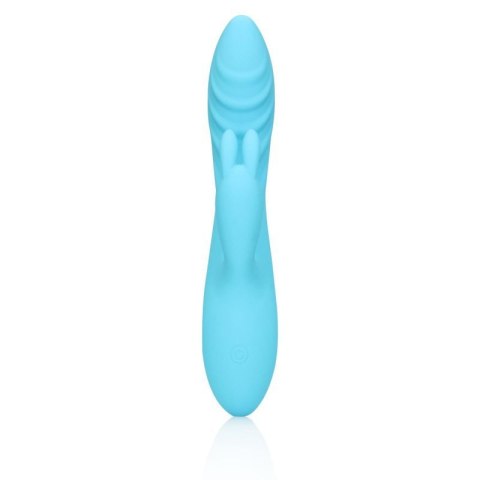 Ribbed Ultra Soft Silicone Rabbit Vibrator - Glacial Blue Ribbed Ultra Soft Silicone Rabbit Vibrator - Glacial Blue