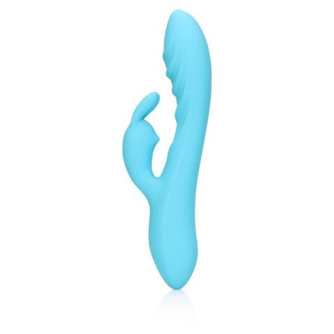 Ribbed Ultra Soft Silicone Rabbit Vibrator - Glacial Blue Ribbed Ultra Soft Silicone Rabbit Vibrator - Glacial Blue