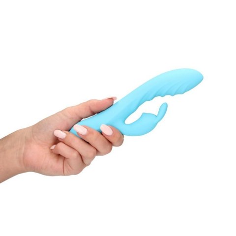 Ribbed Ultra Soft Silicone Rabbit Vibrator - Glacial Blue Ribbed Ultra Soft Silicone Rabbit Vibrator - Glacial Blue