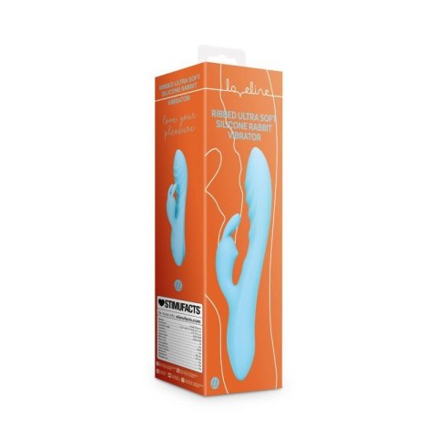 Ribbed Ultra Soft Silicone Rabbit Vibrator - Glacial Blue Ribbed Ultra Soft Silicone Rabbit Vibrator - Glacial Blue