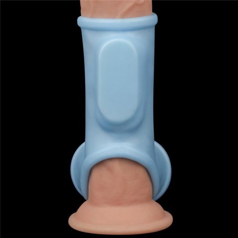 Vibrating Silk Knights Ring with Scrotum Sleeve (Blue) Vibrating Silk Knights Ring with Scrotum Sleeve (Blue)