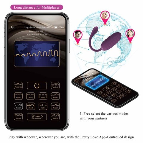 PRETTY LOVE - CASPER Purple 12 vibration functions Mobile APP remote control PRETTY LOVE - CASPER Purple 12 vibration functions Mobile APP remote control