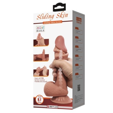 BAILE - Sliding Skin 8,1'', Suction base Bendable TPR BAILE - Sliding Skin 8,1'', Suction base Bendable TPR