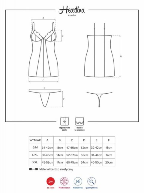 Bielizna-Heartina koszulka i stringi L/XL Bielizna-Heartina koszulka i stringi L/XL