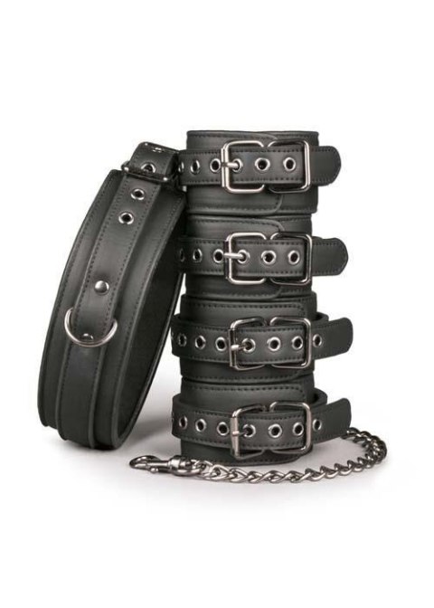 Kajdanki-Fetish set with collar, ankle- and wrist cuffs Kajdanki-Fetish set with collar, ankle- and wrist cuffs