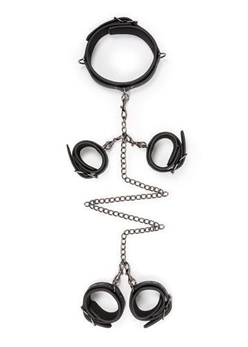 Kajdanki-Fetish set with collar, ankle- and wrist cuffs Kajdanki-Fetish set with collar, ankle- and wrist cuffs