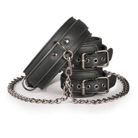 Kajdanki-Leather Collar With Handcuffs Kajdanki-Leather Collar With Handcuffs