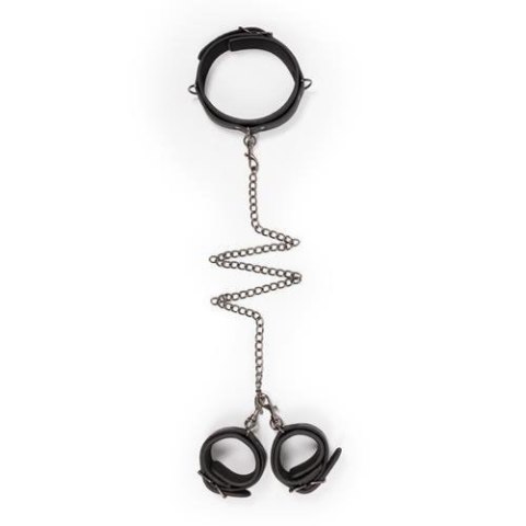 Kajdanki-Leather Collar With Handcuffs Kajdanki-Leather Collar With Handcuffs