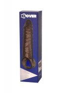 ToyFa XLover, Penis sleeve, for enlargement, TPE, transparent black, 15,5 cm