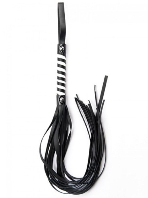 Black White Long Stripe Flogger Black White Long Stripe Flogger