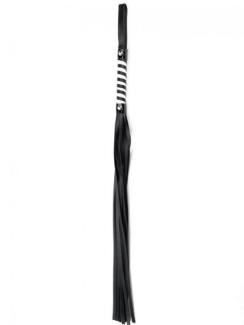 Black White Long Stripe Flogger Black White Long Stripe Flogger