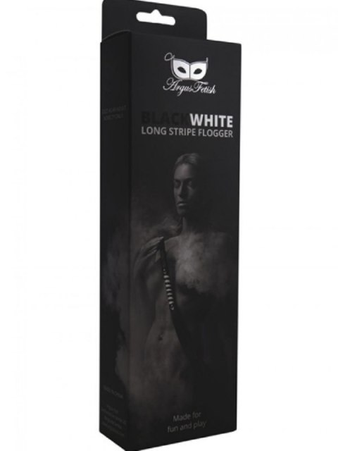 Black White Long Stripe Flogger Black White Long Stripe Flogger