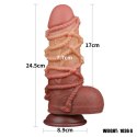 9.5&#039;&#039; Dual layered Platinum Silicone Cock with Rope