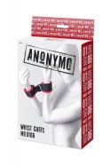 Anonymo handcuffs, velour, red, 24 cm