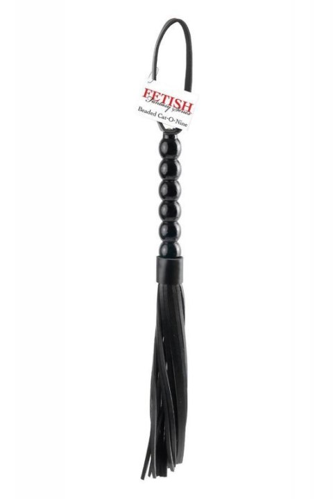 FETISH FANTASY SERIES BEADED CAT-O-NINE TAILS BLACK FETISH FANTASY SERIES BEADED CAT-O-NINE TAILS BLACK