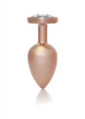 Plug-Jewellery Pearl Gold Heart PLUG- Clear L