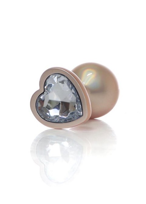 Plug-Jewellery Pearl Gold Heart PLUG- Clear M Plug-Jewellery Pearl Gold Heart PLUG- Clear M