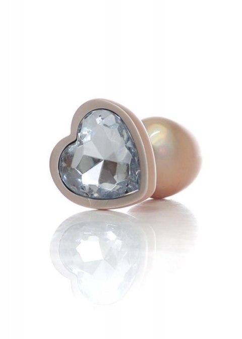 Plug-Jewellery Pearl Gold Heart PLUG- Clear S Plug-Jewellery Pearl Gold Heart PLUG- Clear S