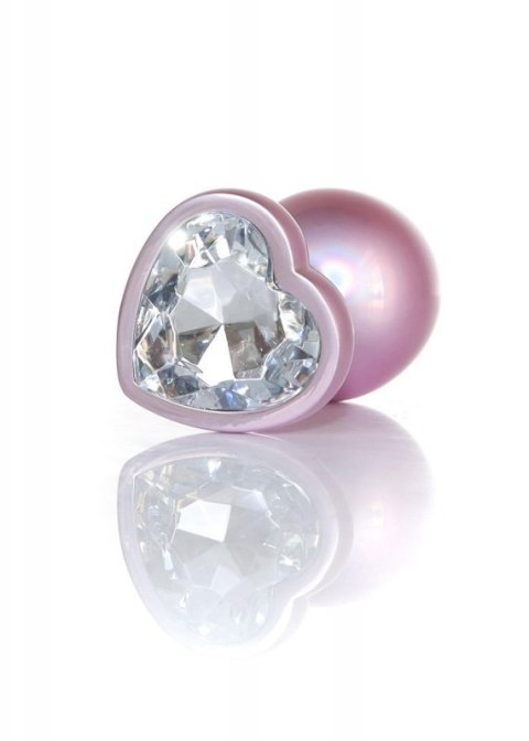 Plug-Jewellery Pearl Pink Heart PLUG- Clear L Plug-Jewellery Pearl Pink Heart PLUG- Clear L