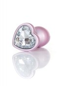 Plug-Jewellery Pearl Pink Heart PLUG- Clear S