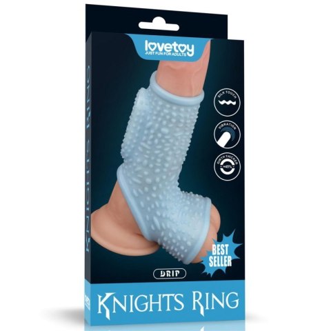 Vibrating Drip Knights Ring with Scrotum Sleeve Vibrating Drip Knights Ring with Scrotum Sleeve