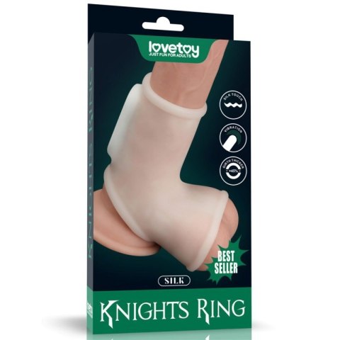 Vibrating Silk Knights Ring with Scrotum Sleeve Vibrating Silk Knights Ring with Scrotum Sleeve