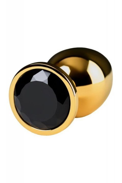Gold anal plug TOYFA Metal with pink round-shaped gem Gold anal plug TOYFA Metal with pink round-shaped gem