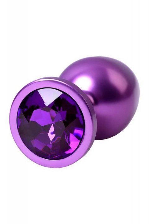 Purple anal plug TOYFA Metal,with a amethyst colored gem Purple anal plug TOYFA Metal,with a amethyst colored gem