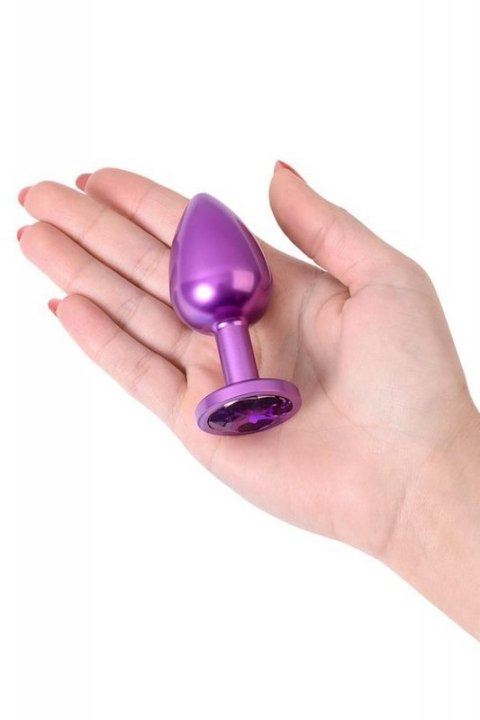 Purple anal plug TOYFA Metal,with a amethyst colored gem Purple anal plug TOYFA Metal,with a amethyst colored gem