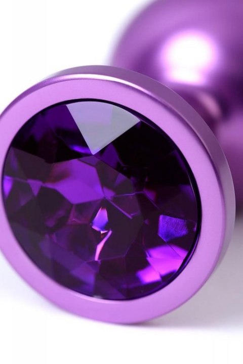Purple anal plug TOYFA Metal,with a amethyst colored gem Purple anal plug TOYFA Metal,with a amethyst colored gem