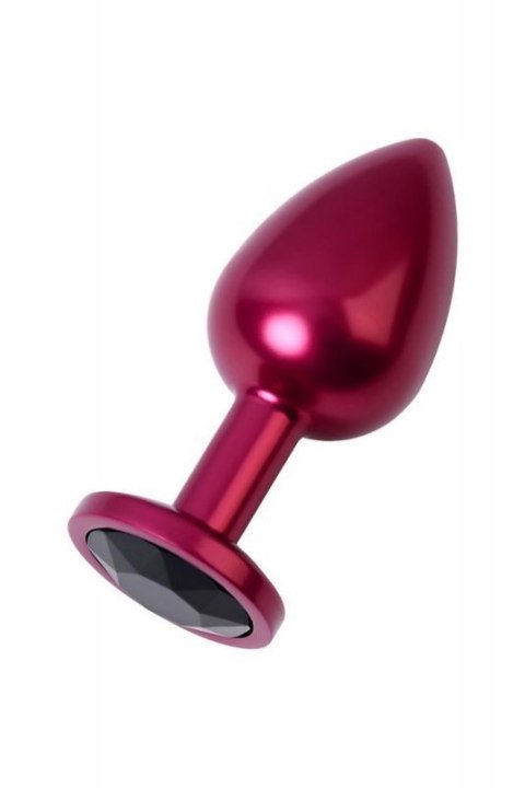 Red anal plug TOYFA Metal with black gem Red anal plug TOYFA Metal with black gem