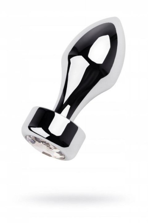 Silver anal plug TOYFA Metal with white round-shaped gem Silver anal plug TOYFA Metal with white round-shaped gem