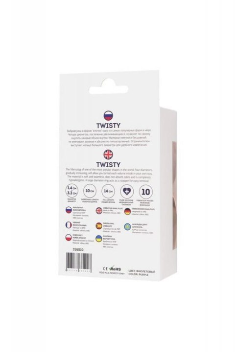 ToDo by Toyfa Anal plug Twisty, silicone, purple, 14 cm, O 3.2 cm ToDo by Toyfa Anal plug Twisty, silicone, purple, 14 cm, O 3.2 cm