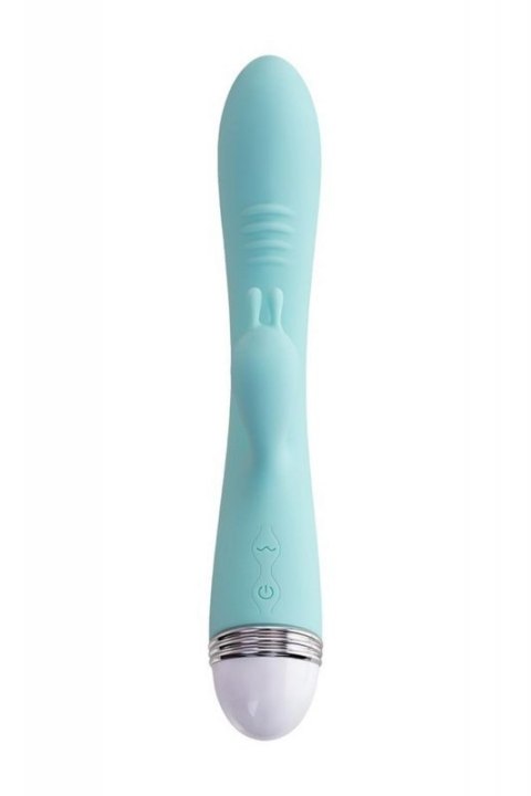 Vibrator with clitoral stimulator Flovetta by Toyfa Iris, silicone, mint, 22 cm Vibrator with clitoral stimulator Flovetta by Toyfa Iris, silicone, mint, 22 cm