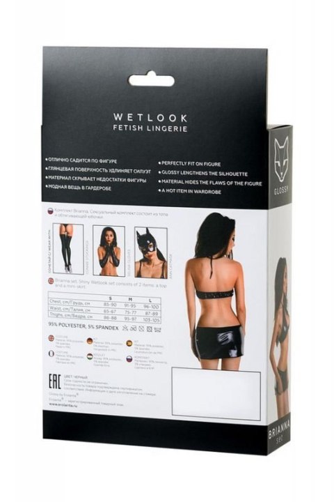 Wetlook shiny set BRIANNA - black L Wetlook shiny set BRIANNA - black L