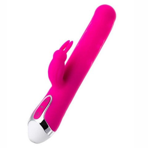 JOS BALLE, Vibrator with clitoral stimulator with moving balls, silicone, pink, 23 cm JOS BALLE, Vibrator with clitoral stimulator with moving balls, silicone, pink, 23 cm