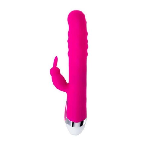 JOS BALLE, Vibrator with clitoral stimulator with moving balls, silicone, pink, 23 cm JOS BALLE, Vibrator with clitoral stimulator with moving balls, silicone, pink, 23 cm