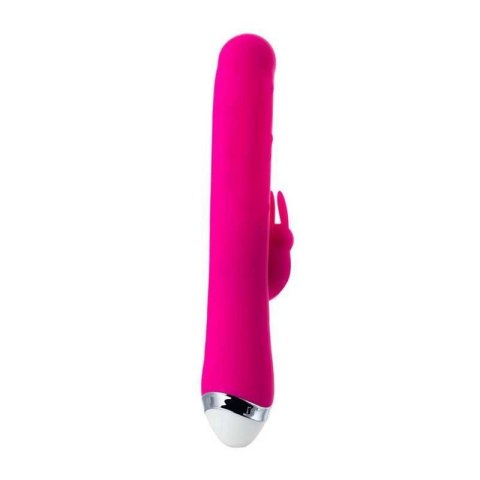 JOS BALLE, Vibrator with clitoral stimulator with moving balls, silicone, pink, 23 cm JOS BALLE, Vibrator with clitoral stimulator with moving balls, silicone, pink, 23 cm