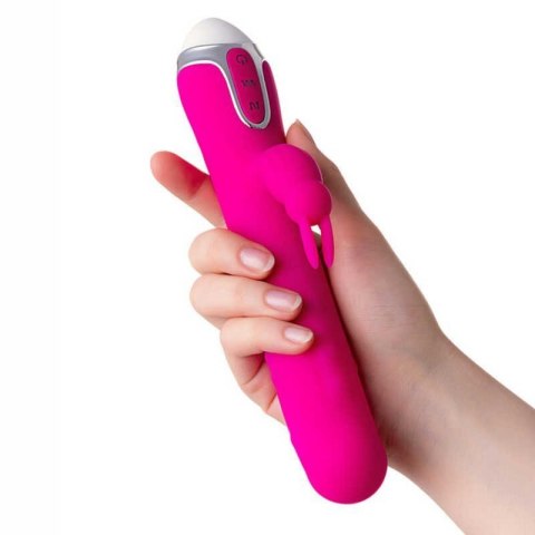 JOS BALLE, Vibrator with clitoral stimulator with moving balls, silicone, pink, 23 cm JOS BALLE, Vibrator with clitoral stimulator with moving balls, silicone, pink, 23 cm