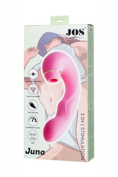 JOS Multifunctional clitoral stimulator JUNA, pink, 15 cm JOS Multifunctional clitoral stimulator JUNA, pink, 15 cm