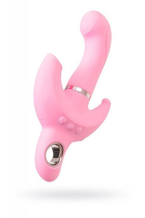 JOS Vibrator with clitoral stimulator JOS Twistme, silicone, pink, 19.5 cm JOS Vibrator with clitoral stimulator JOS Twistme, silicone, pink, 19.5 cm