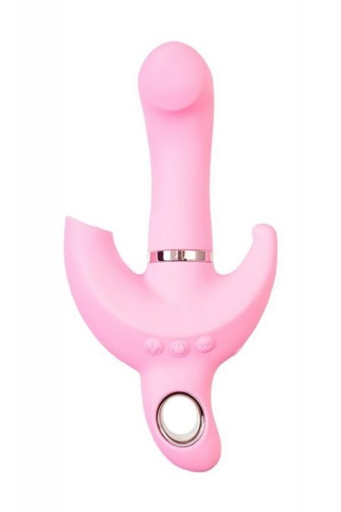 JOS Vibrator with clitoral stimulator JOS Twistme, silicone, pink, 19.5 cm JOS Vibrator with clitoral stimulator JOS Twistme, silicone, pink, 19.5 cm