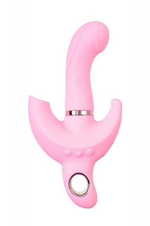JOS Vibrator with clitoral stimulator JOS Twistme, silicone, pink, 19.5 cm JOS Vibrator with clitoral stimulator JOS Twistme, silicone, pink, 19.5 cm