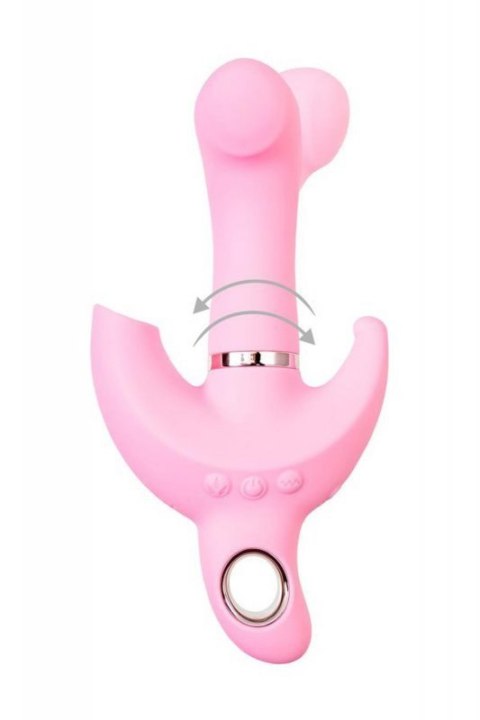 JOS Vibrator with clitoral stimulator JOS Twistme, silicone, pink, 19.5 cm JOS Vibrator with clitoral stimulator JOS Twistme, silicone, pink, 19.5 cm