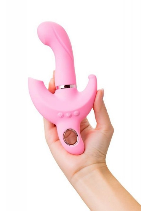 JOS Vibrator with clitoral stimulator JOS Twistme, silicone, pink, 19.5 cm JOS Vibrator with clitoral stimulator JOS Twistme, silicone, pink, 19.5 cm