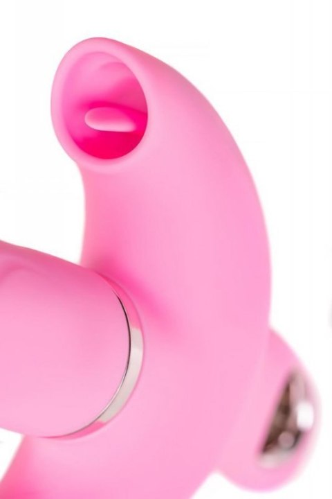 JOS Vibrator with clitoral stimulator JOS Twistme, silicone, pink, 19.5 cm JOS Vibrator with clitoral stimulator JOS Twistme, silicone, pink, 19.5 cm