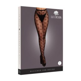 Heart Patterned Tights - One Size - Black