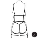 Strappy Open Cup Body Harness with Garters - One Size - Black Boss of toys