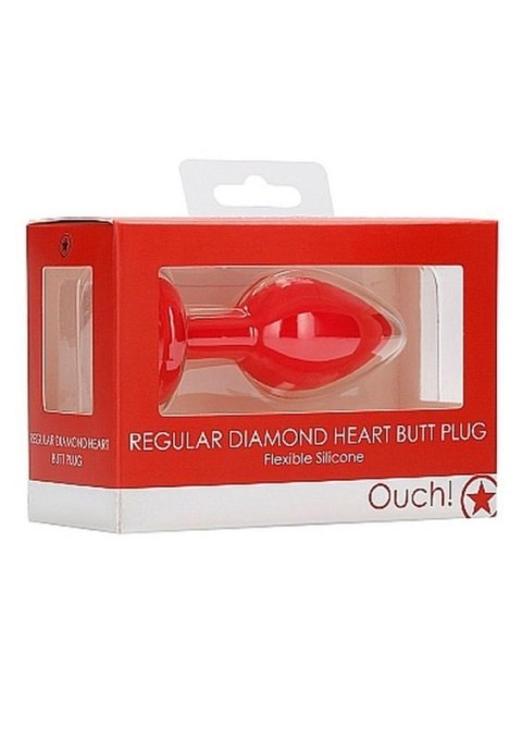 Diamond Heart Butt Plug - Regular - Red Diamond Heart Butt Plug - Regular - Red