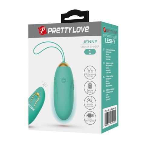 PRETTY LOVE - JENNY Dream chaser 1, Green, Wireless remote control 12 vibration functions PRETTY LOVE - JENNY Dream chaser 1, Green, Wireless remote control 12 vibration functions
